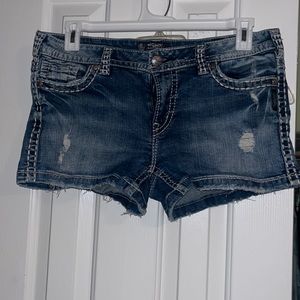 Silver Jean Shorts - Aiko Super stretch